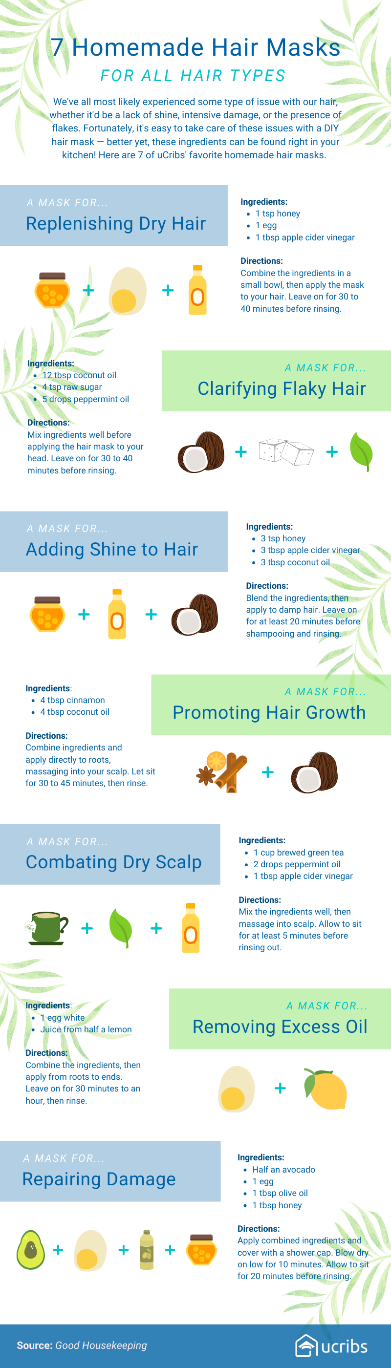 diy hair masks, haircare, at home haircare, natural beauty, diy project, do it yourself, infographic, recipe